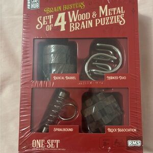 Brain Busters Puzzle Set - Brown and Silver -NWT
